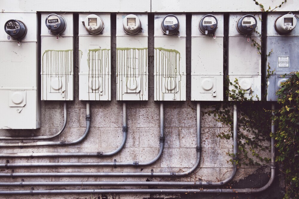 Array of eletric meters